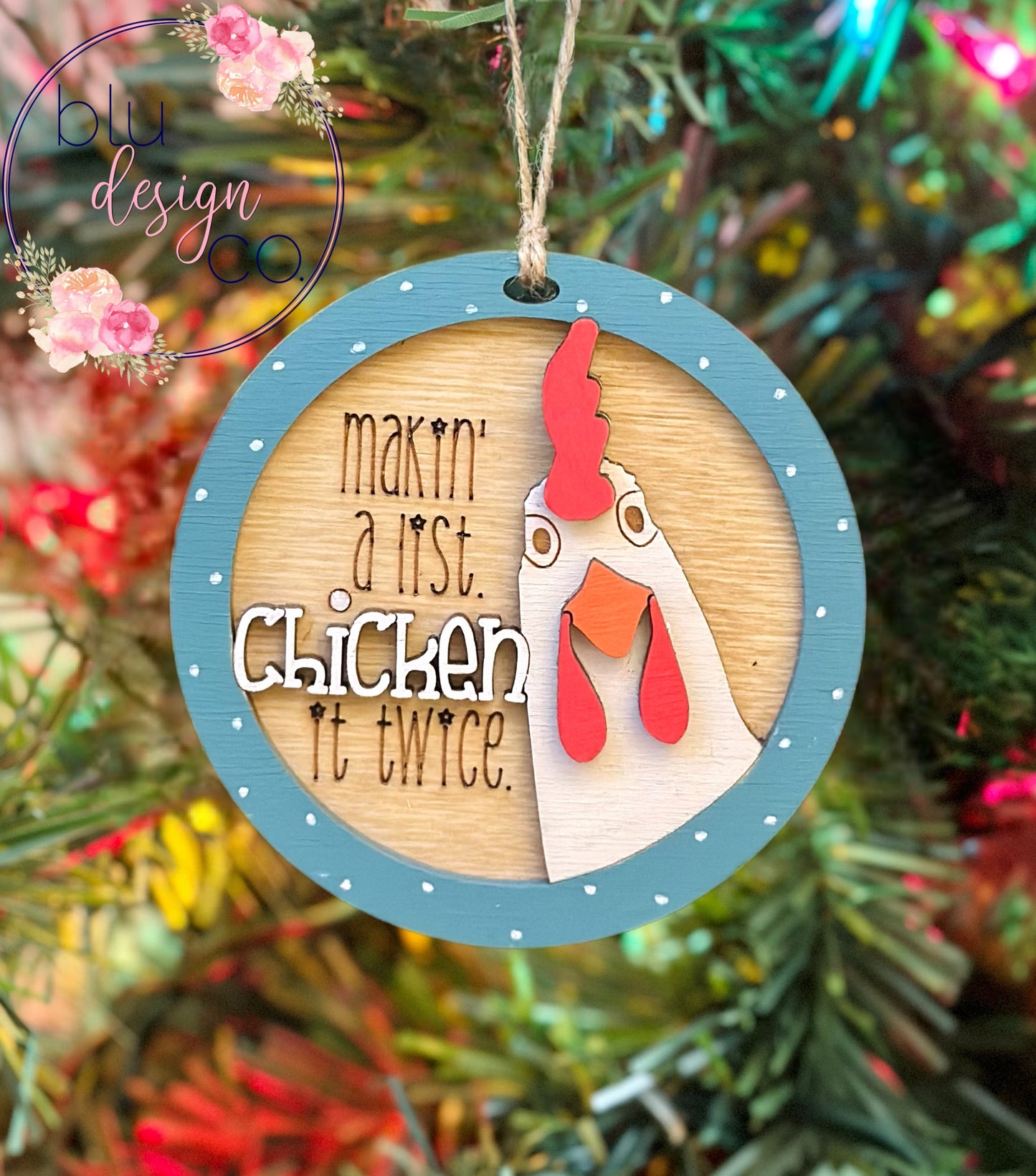 Chicken Christmas Ornament