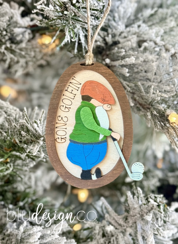 Gnome Gone Golfin' Ornament