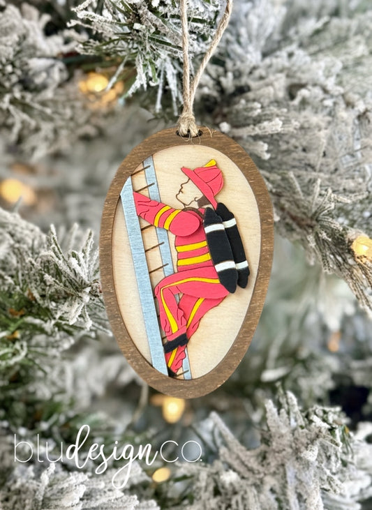 Firefighter Climbing Ornament