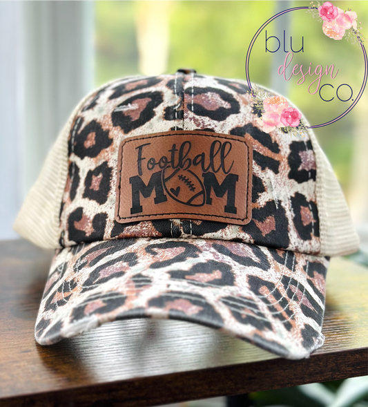 Football Mom Ponytail Hat