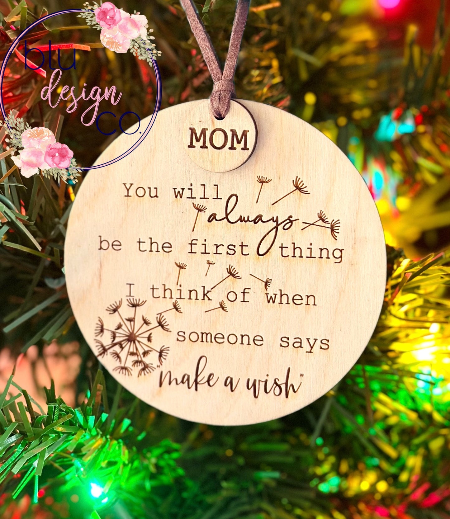 Personalized Dandelion Memorial Ornament