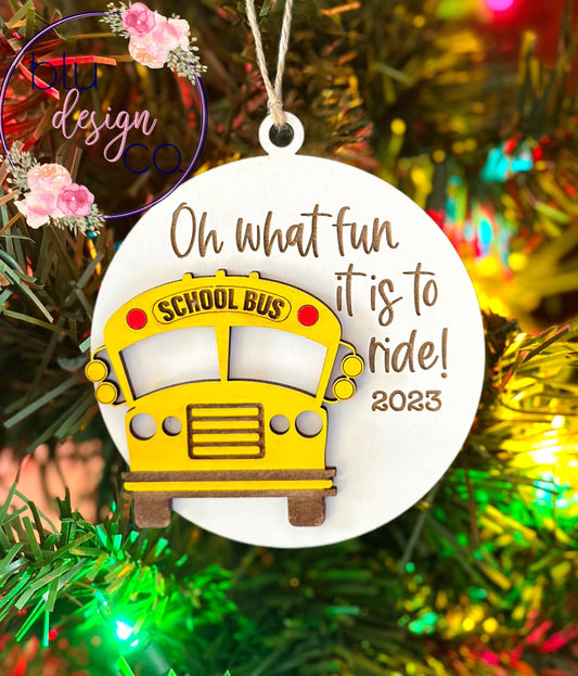 Oh What Fun Bus Ornament