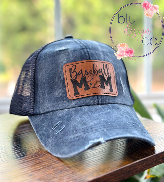 Baseball Mom Ponytail Hat