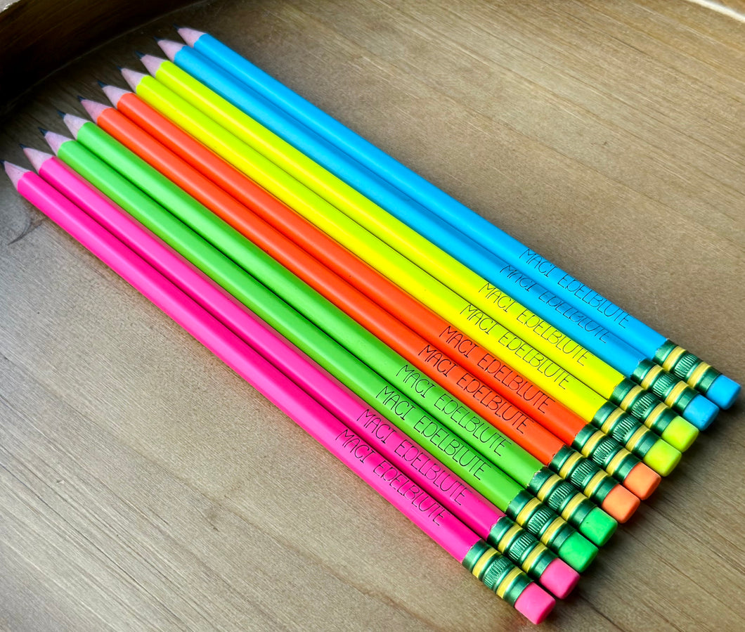 Personalized Neon Ticonderoga #2 Pencils