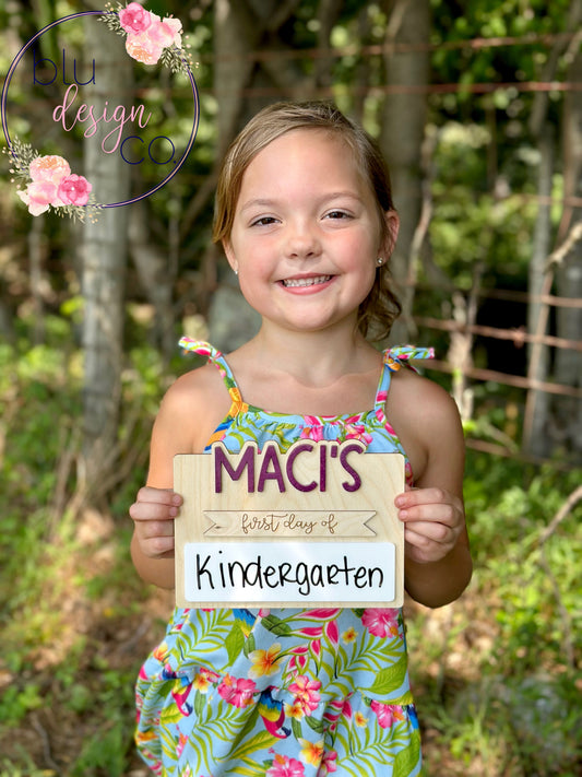 Personalized Wood and Acrylic School Sign