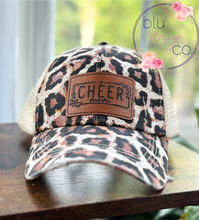 Load image into Gallery viewer, Leopard Cheer Mom Ponytail Hat