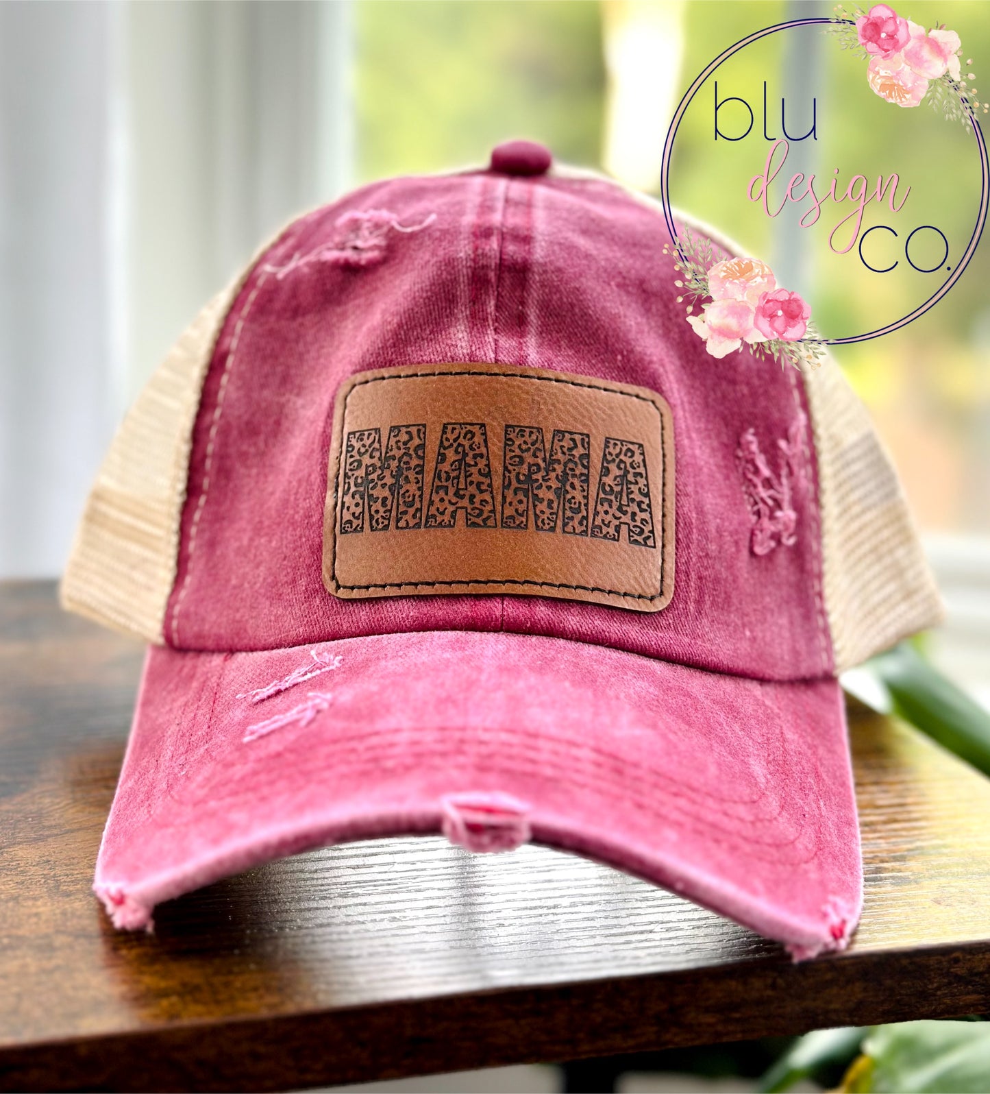 Leopard Filled Mama Ponytail Hat