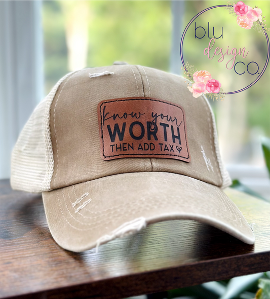 Know Your Worth Ponytail Hat