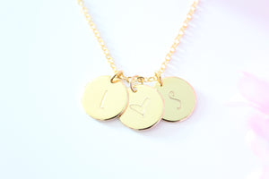 Multi Circle Initial Necklace