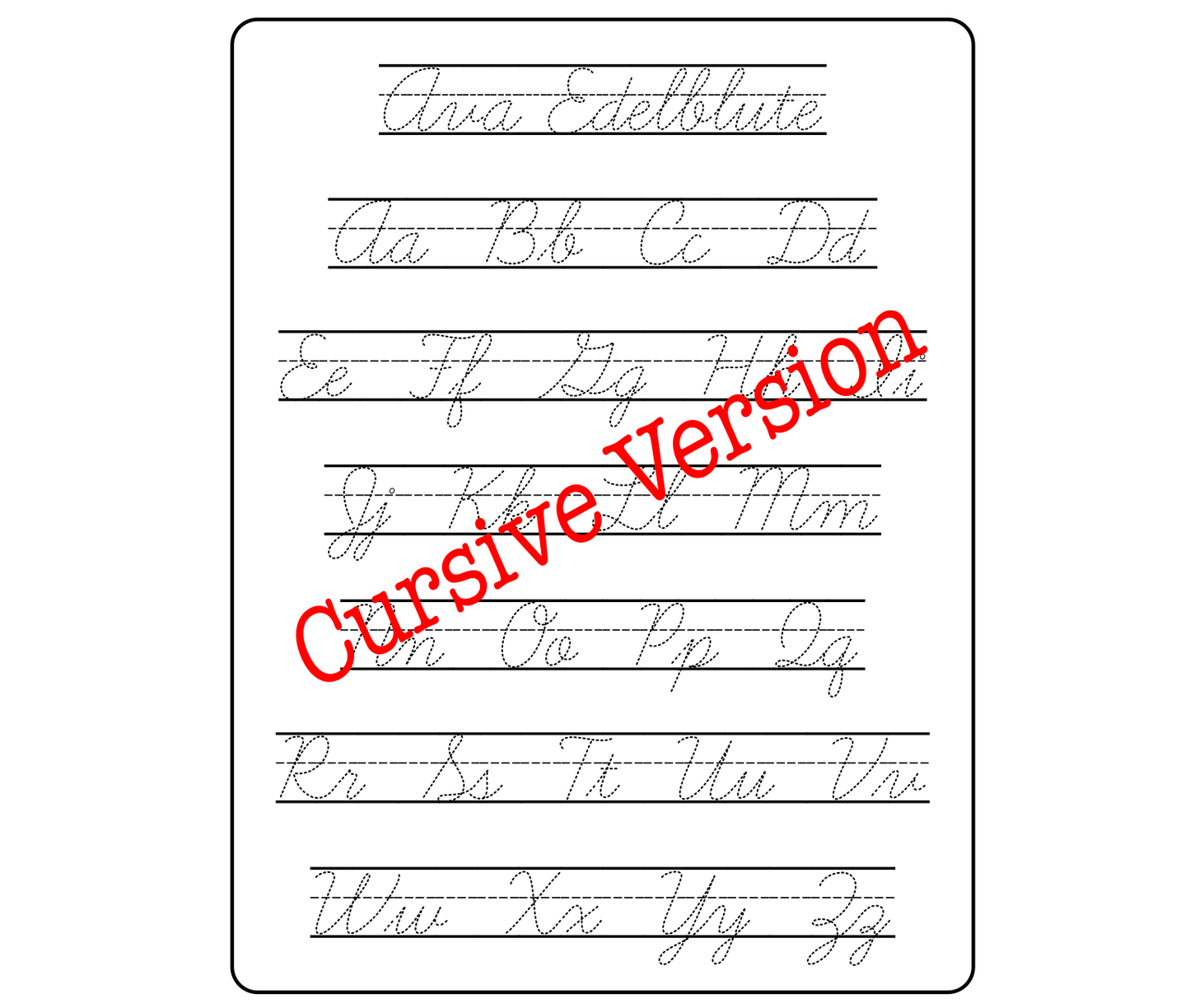 Personalized Alphabet Board - Print or Cursive, Numbers, Colors