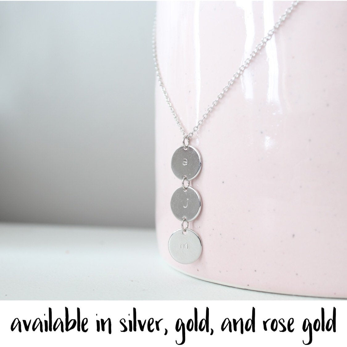Multi Circle Initial Vertical Necklace