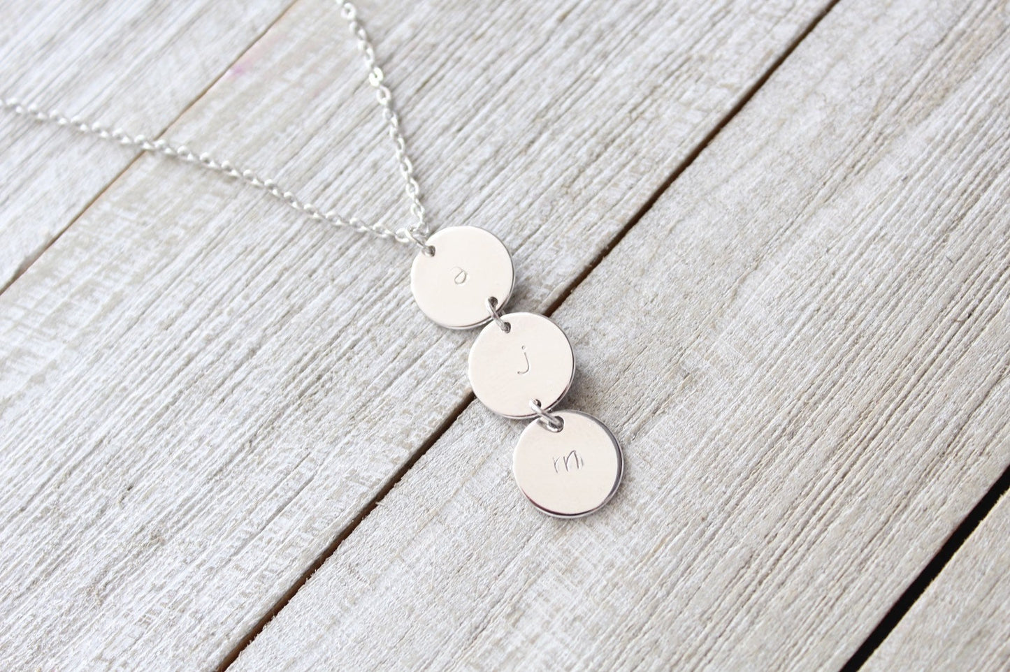 Multi Circle Initial Vertical Necklace