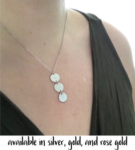 Multi Circle Initial Vertical Necklace