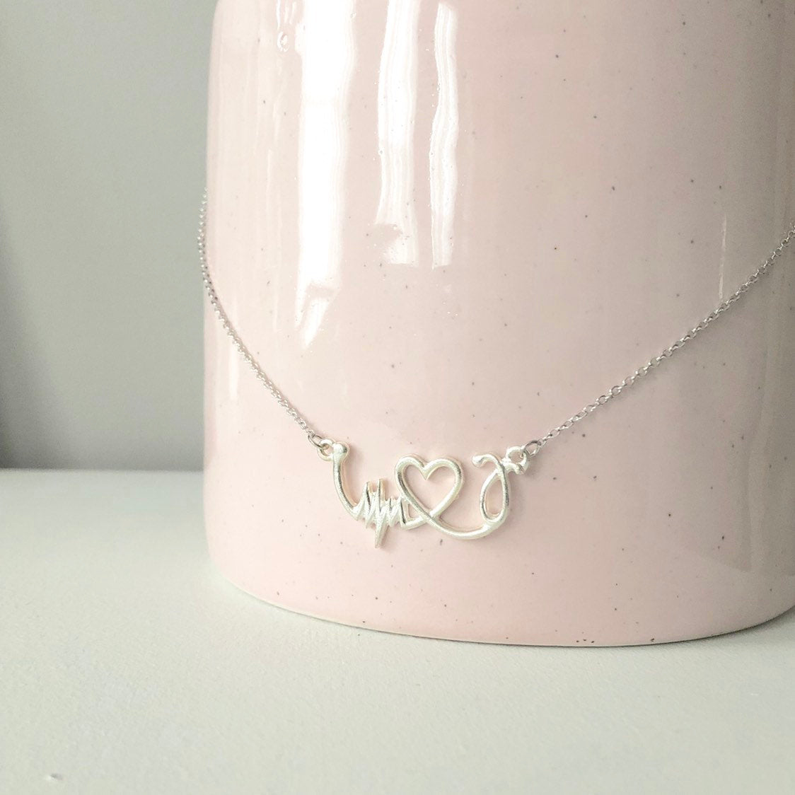 Heart Beat Stethoscope Nurse Necklace