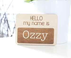 Personalized Baby Wood Name Tag Sign