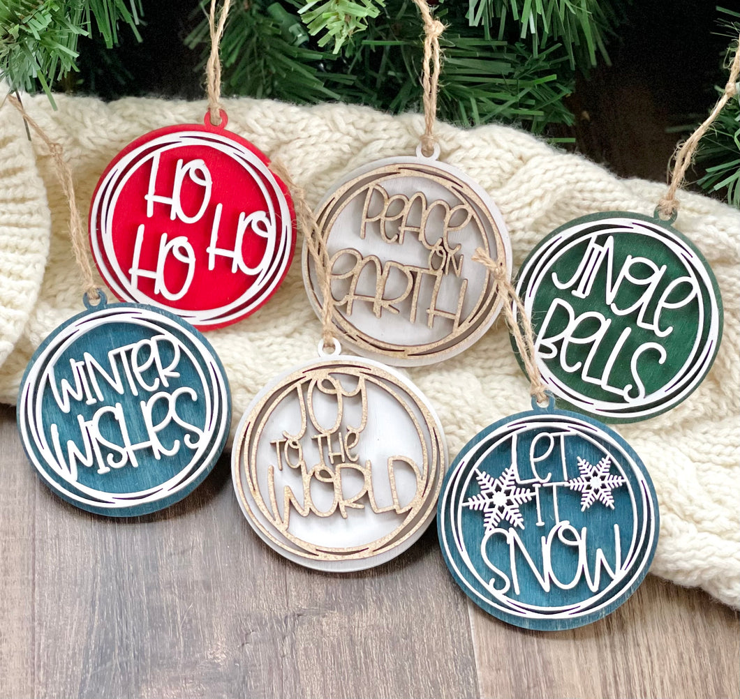 Layered Wooden Circle Ornaments