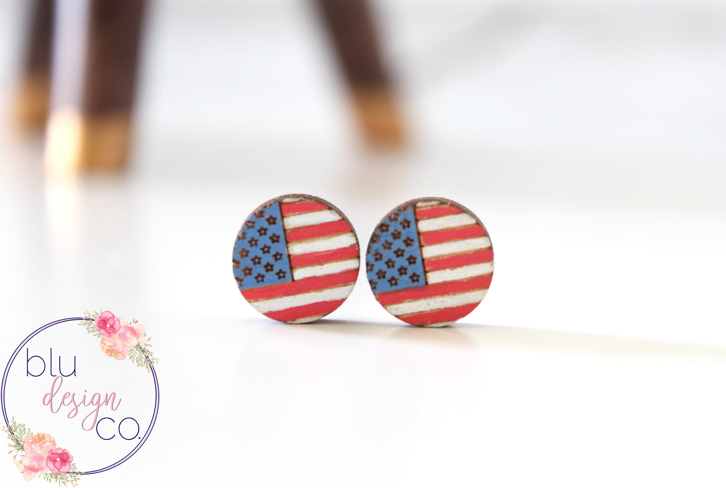 American Flag Painted Wood Studs