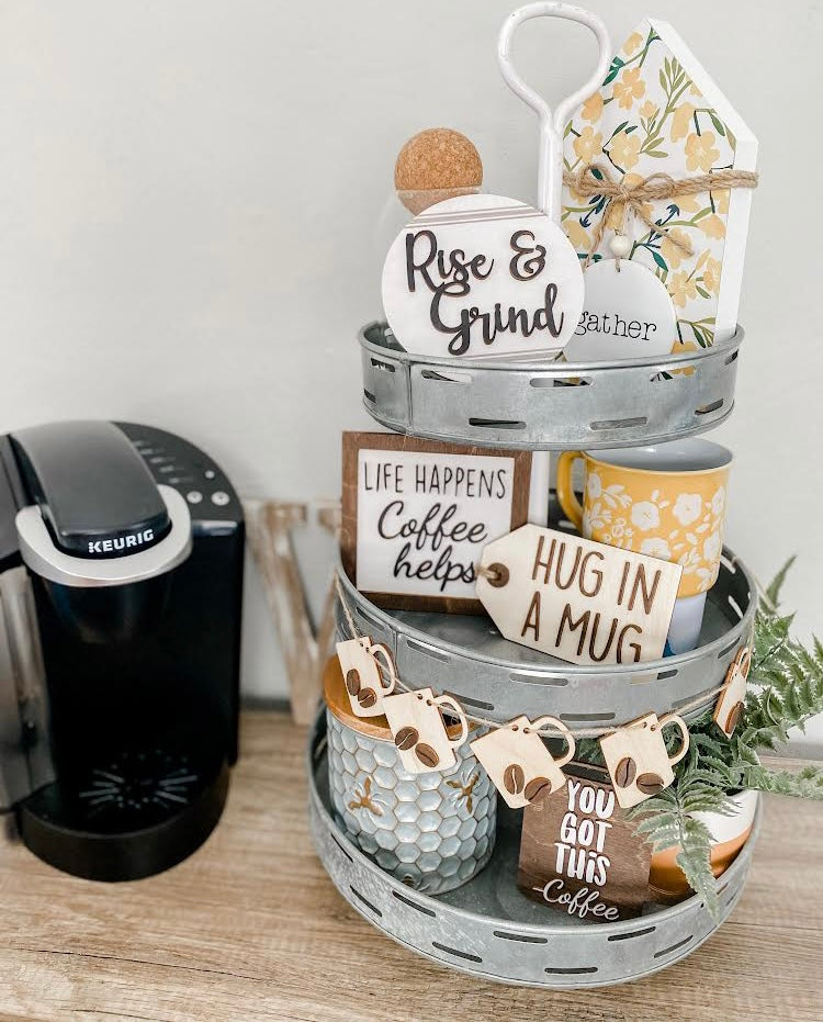 Coffee Tiered Tray Decor