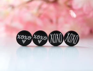 XOXO Black Acrylic Stud Earrings