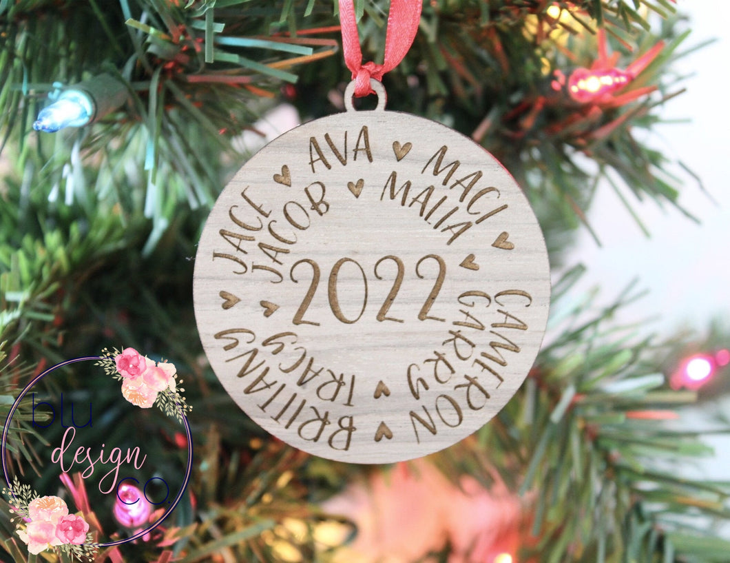 Personalized Wood Family Ornament
