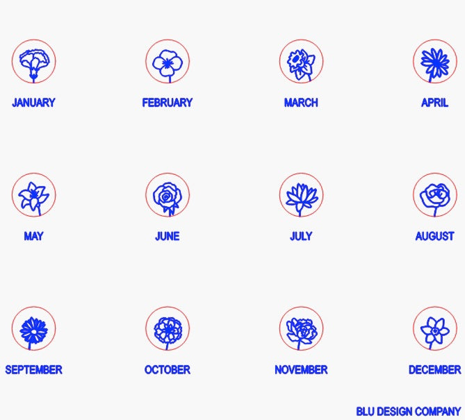 Engraved Birth Flower Necklace