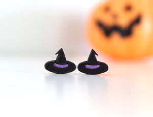 Painted Wood Witch Hat Studs