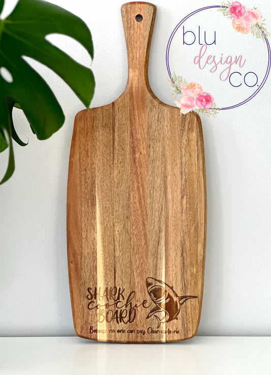 Shark Coochie Acacia Charcuterie Board