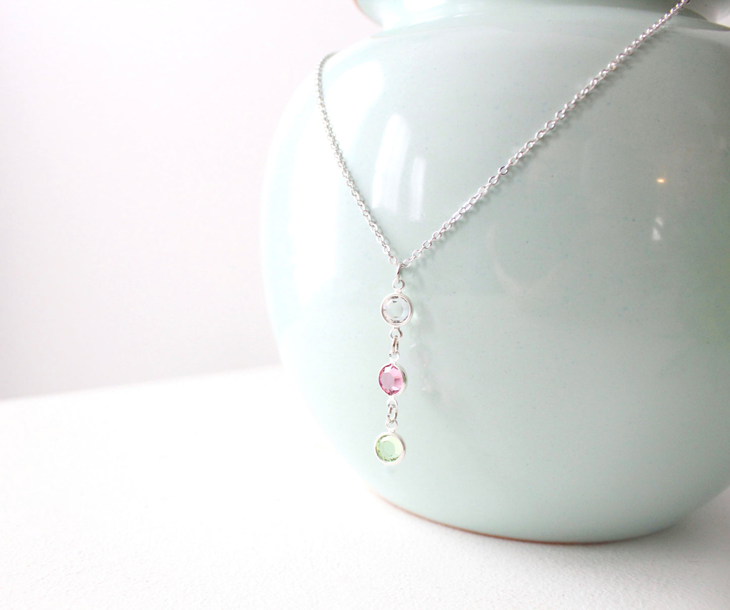 Vertical Drop Birthstone Necklace