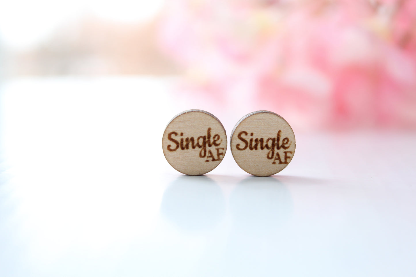 Single AF Wood Stud Earrings