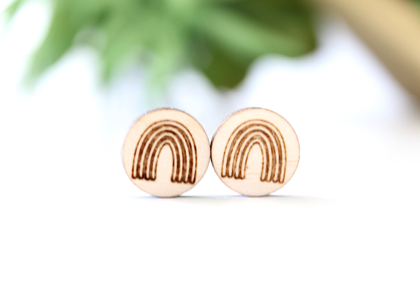 Wooden Rainbow Studs