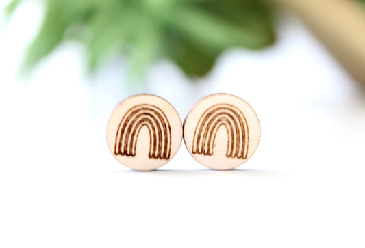 Wooden Rainbow Studs
