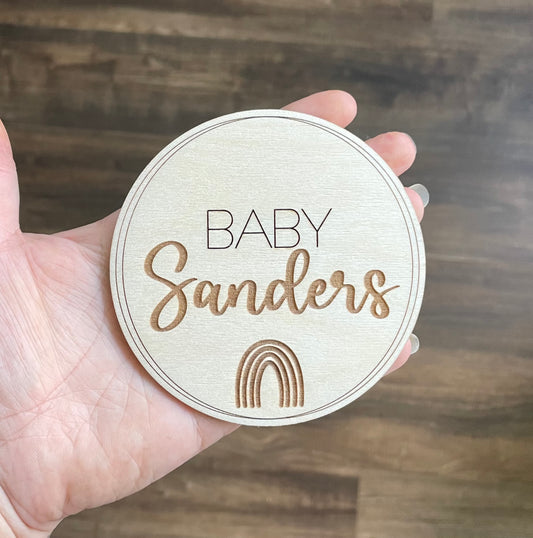 Rainbow Baby Name Announcement Sign