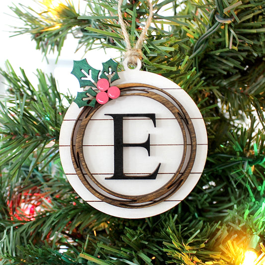 Shiplap Initial Ornament