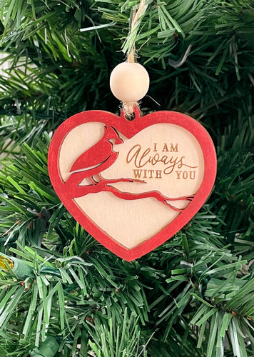 Cardinal Memorial Heart Ornament