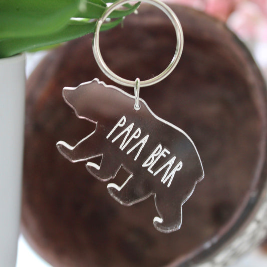 Papa Bear Acrylic Keychain