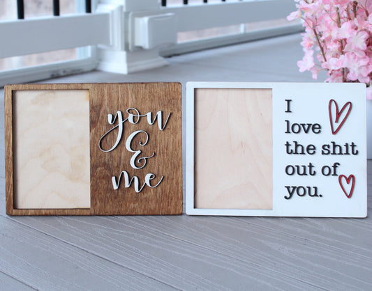 Wood Painted Picture Frames w/ 3D Text