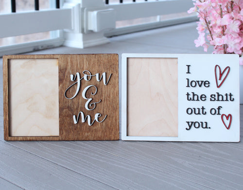 Wood Painted Picture Frames w/ 3D Text