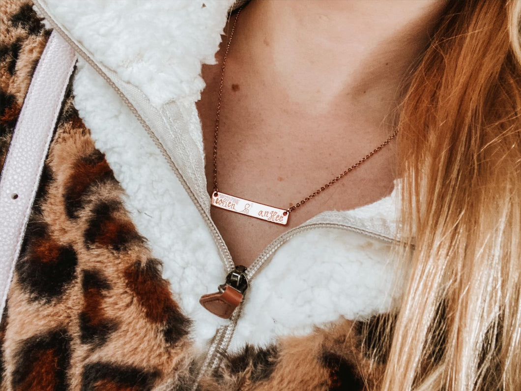 Personalized Bar Necklace- Silver, Gold, or Rose Gold