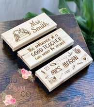 Load image into Gallery viewer, Engraved Wooden Teacher Erasers