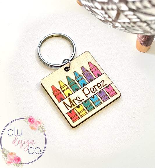 Personalized Crayon Box Keychain