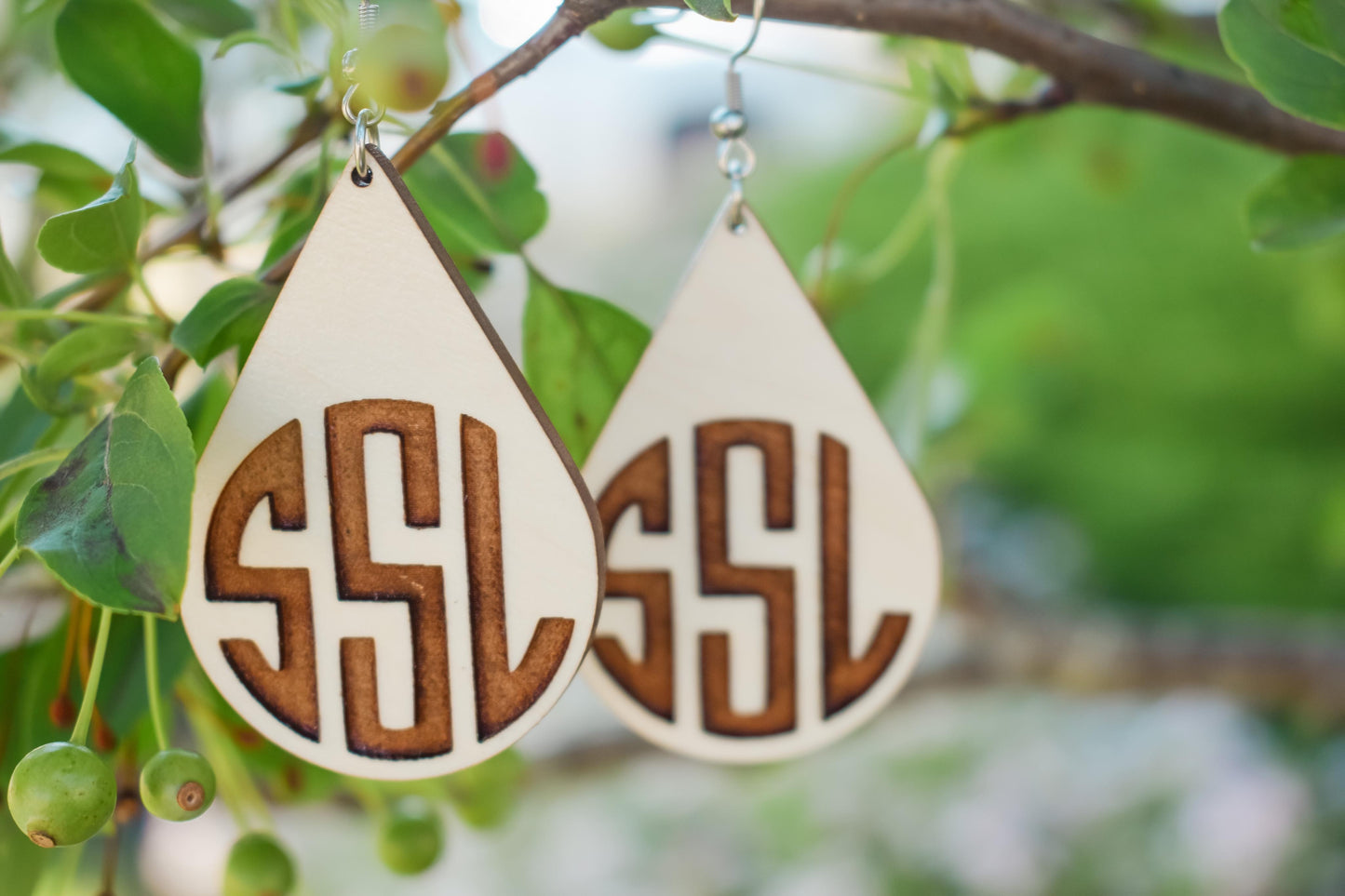Teardrop Monogram Earrings