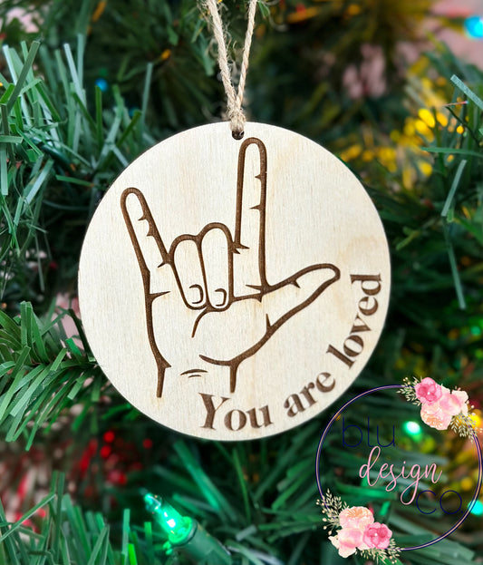 ASL I Love You Ornament