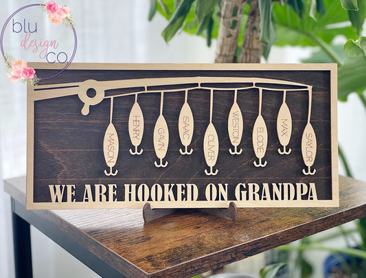 Custom Hooked on Fish Sign