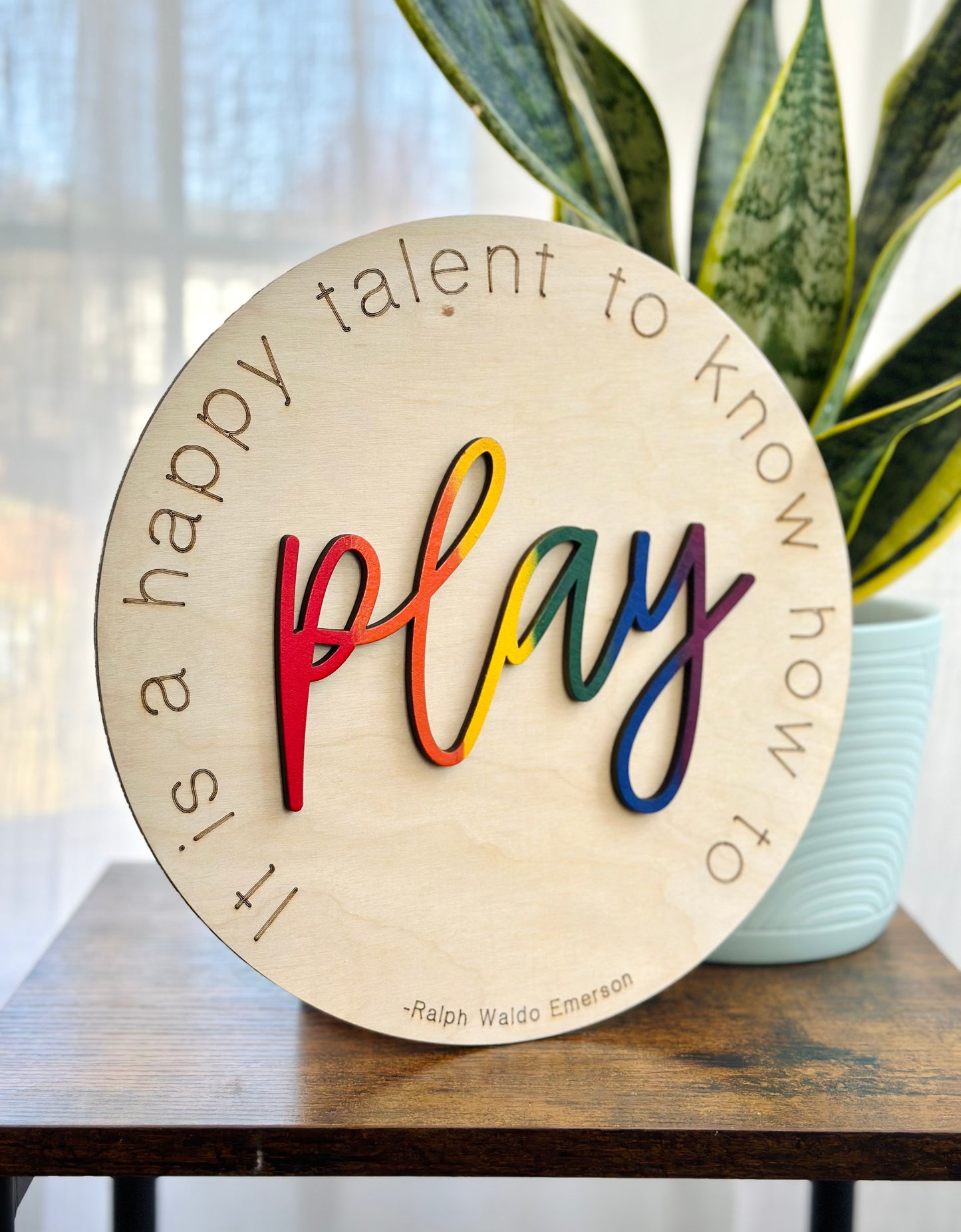 Wooden PLAY signs