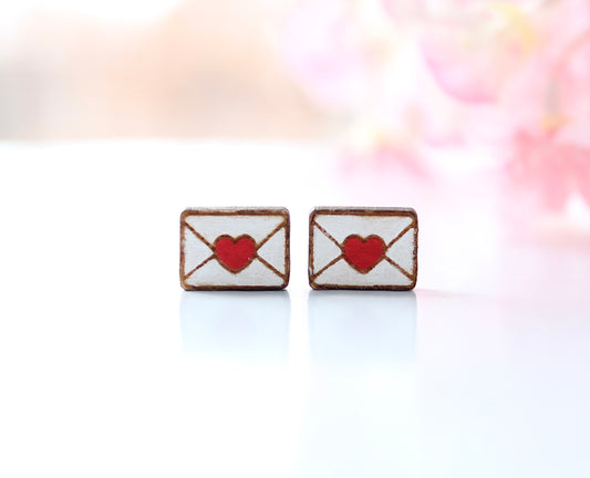 Wood Painted Envelope Studs