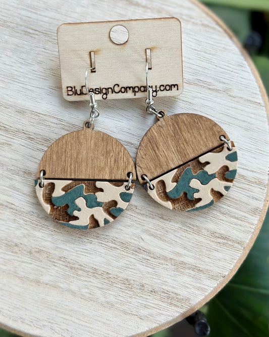 Camo Split Drop Earrings