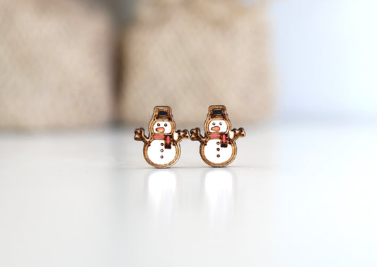 Snowman Wooden Studs
