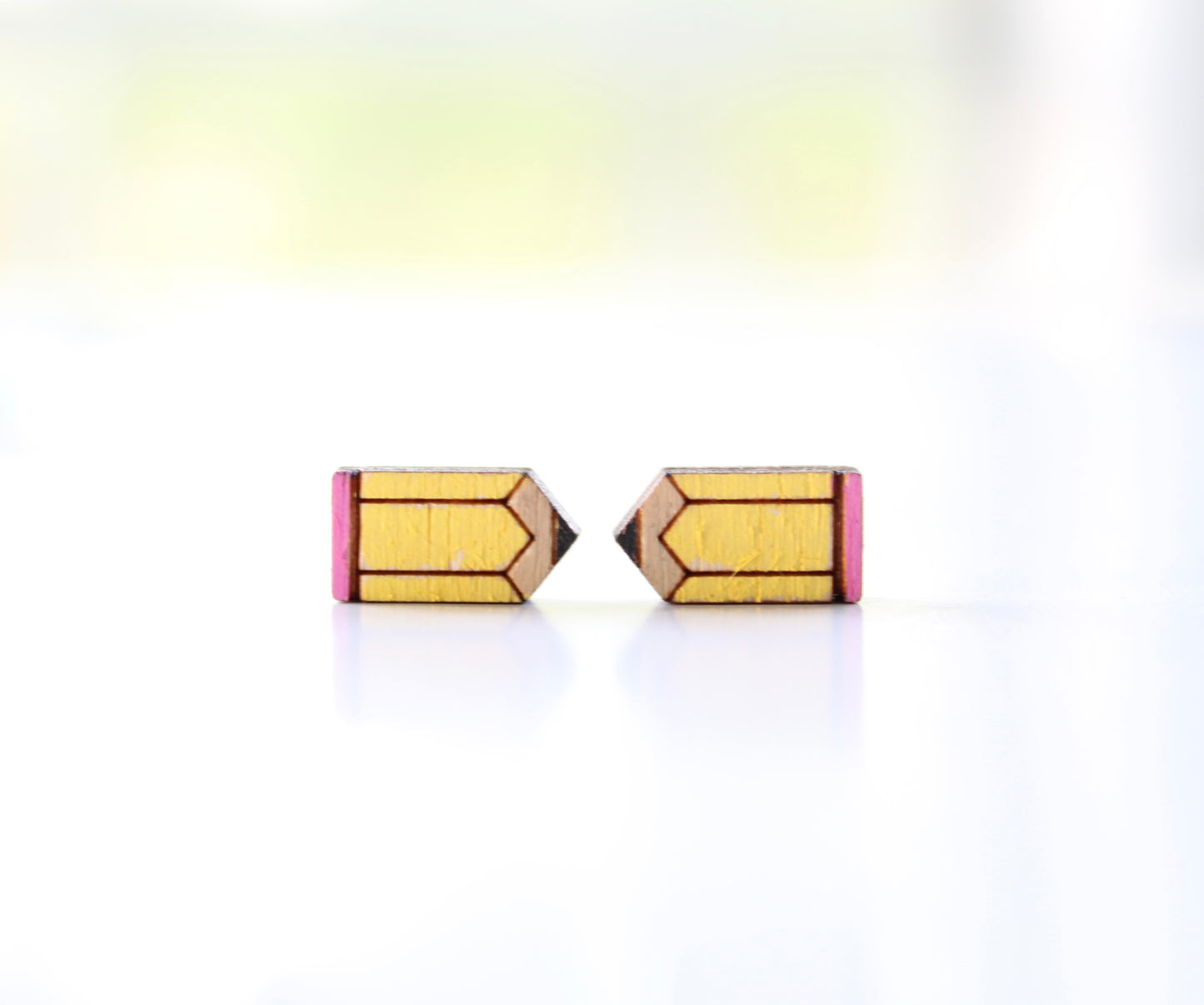 Painted Pencil Stud Earrings