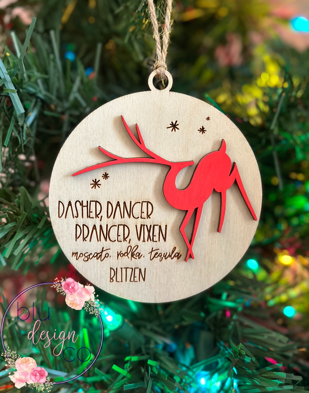 Boozy Reindeer Ornament