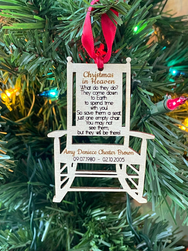 Personalized Christmas in Heaven Wooden Ornament